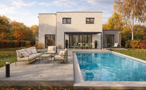 Maison toit plat Loft 5 jardin